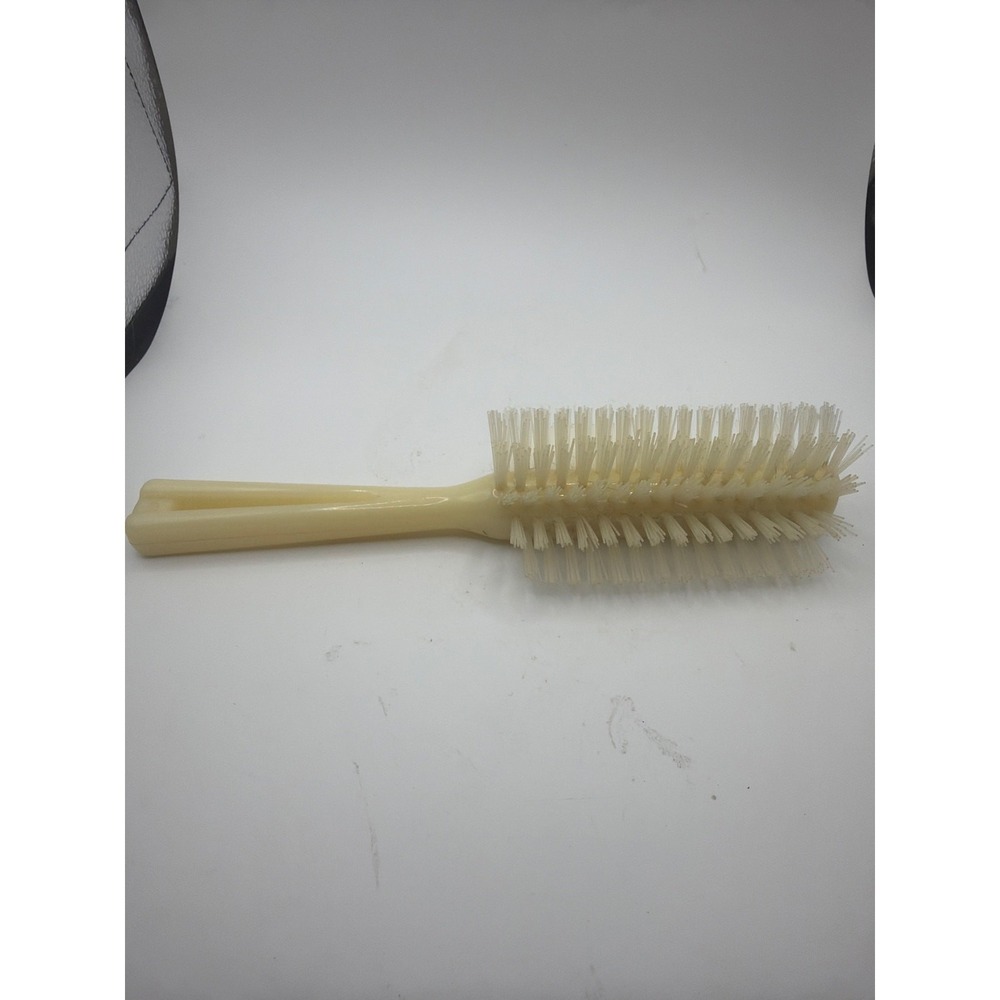 Vintage Stanley Half Round Hair Brush Plastic Nylon Bristle Ivory Cream 8" - Picture 1 of 3